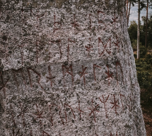 Björketorp Runestone (DR 360 U) in Blekinge, Sweden